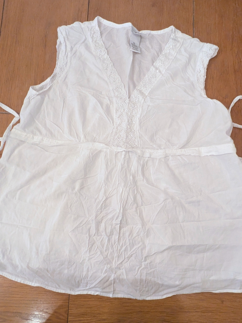 Bundle Of Joy Women’s White Cotton Lightweight Pregnancy Sleeveless Tops XL